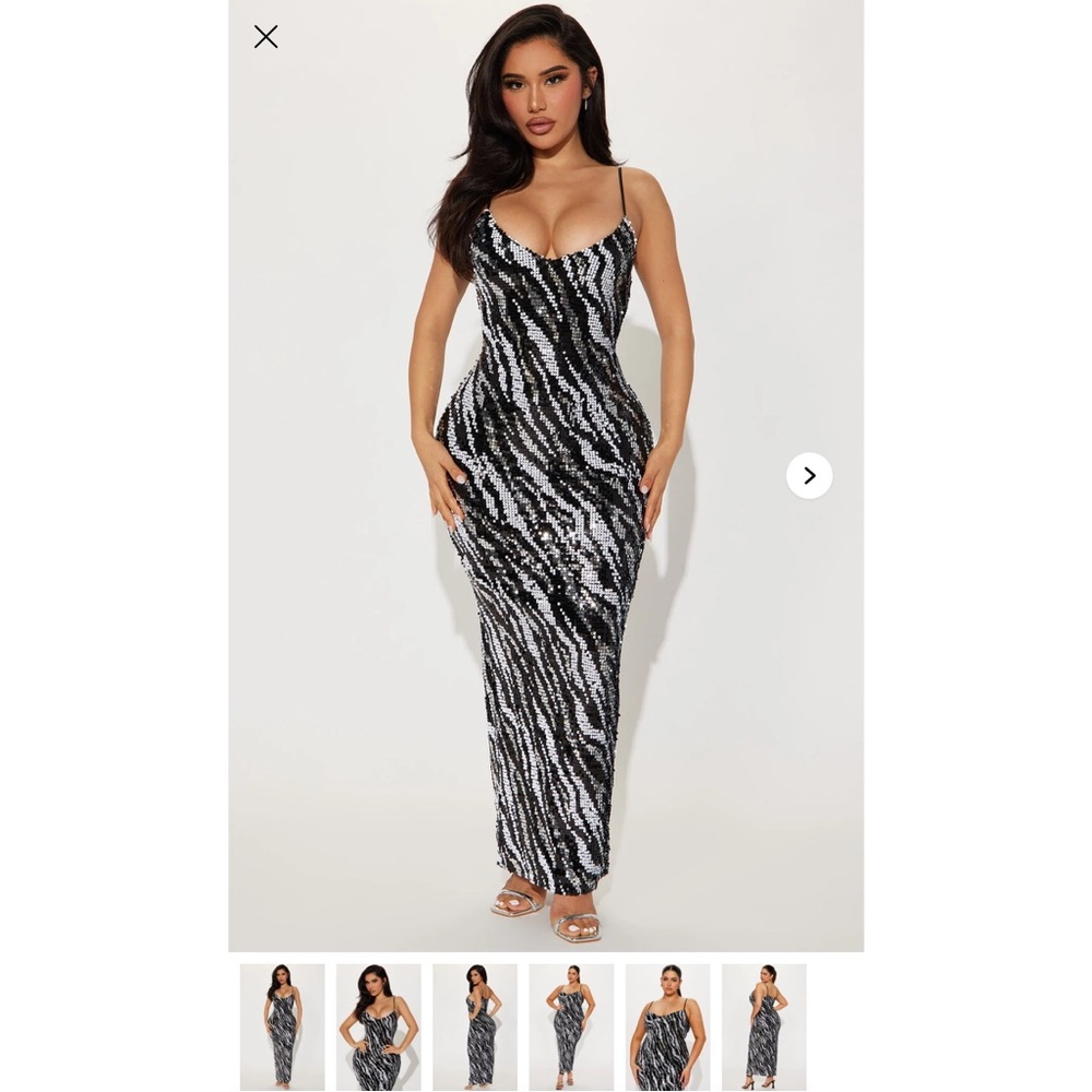 Elegant Black and White Zebra Print Dress